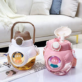 2 in 1 Double Straw Childrens Water Bottles
