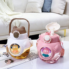 2 in 1 Double Straw Childrens Water Bottles