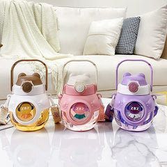 2 in 1 Double Straw Childrens Water Bottles