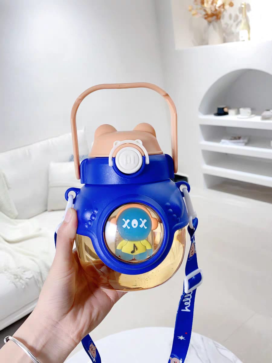 2 in 1 Double Straw Childrens Water Bottles