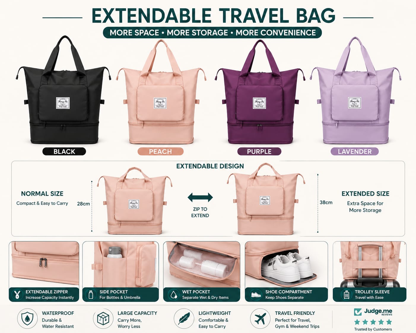 Extendable Travel Bag (Discount on Quantity)